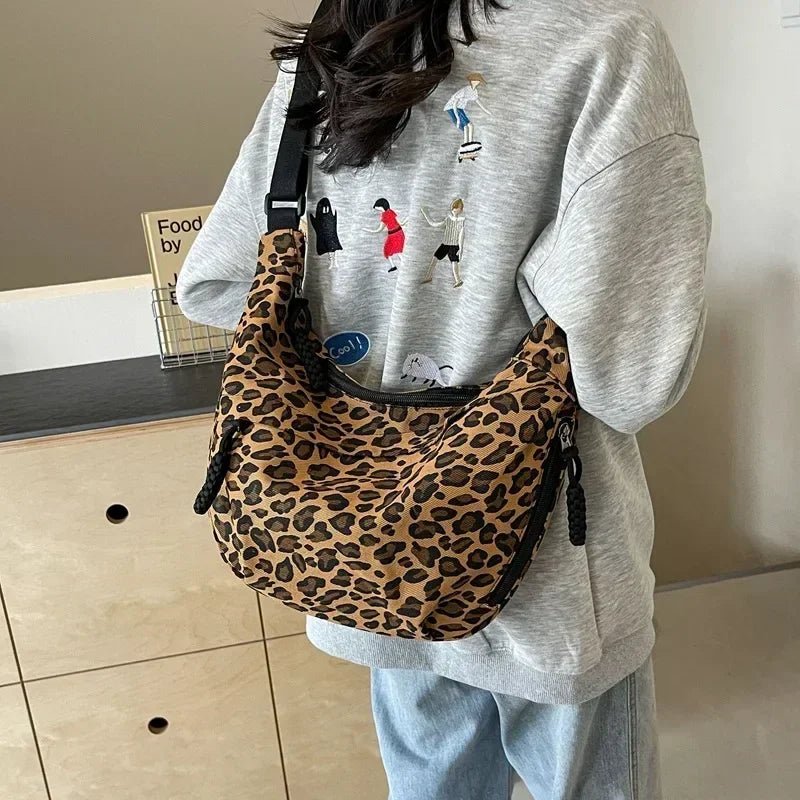 Leopard Print Corduroy Crossbody Bags for Women - Designer Luxury Handbags - Ageless Woman Wellness