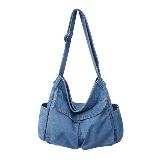 Women's Denim Shoulder Bag - Large Capacity Retro Crossbody Handbag - Ageless Woman Wellness