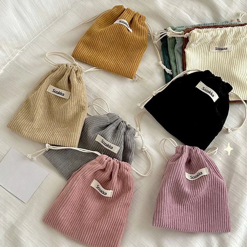 1pcs Solid Color Drawstring Cosmetic Bag Travel Cosmetic Lipstick Candy Organizer Pouch Christmas Gift Packaging Bag Storage Bag - Ageless Woman Wellness