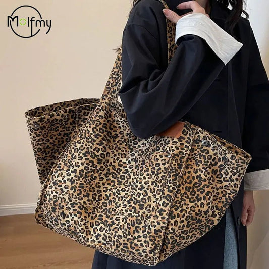 Leopard Print Large Capacity Women's Shoulder Tote Bag Luxury Handbag - Ageless Woman Wellness