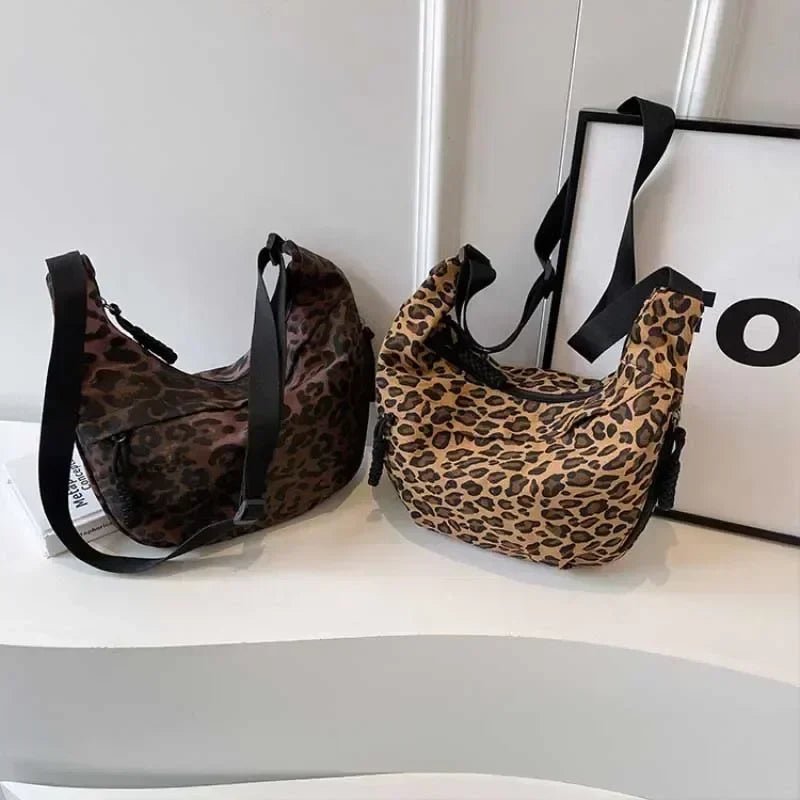 Leopard Print Corduroy Crossbody Bags for Women - Designer Luxury Handbags - Ageless Woman Wellness
