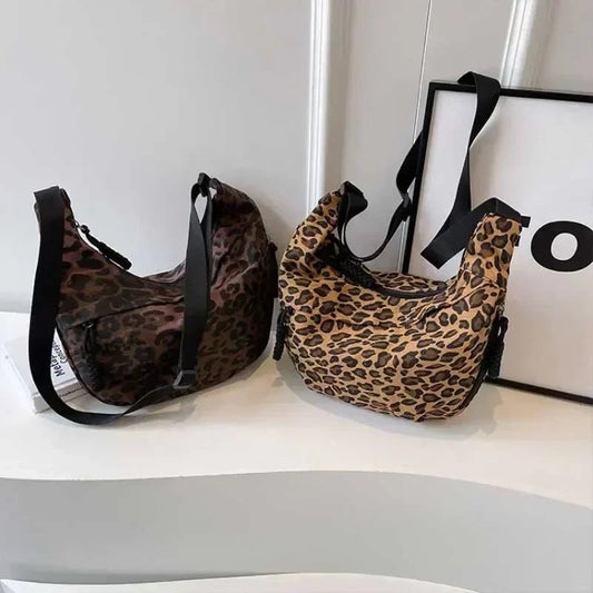 Leopard Print Corduroy Crossbody Bags for Women - Designer Luxury Handbags - Ageless Woman Wellness