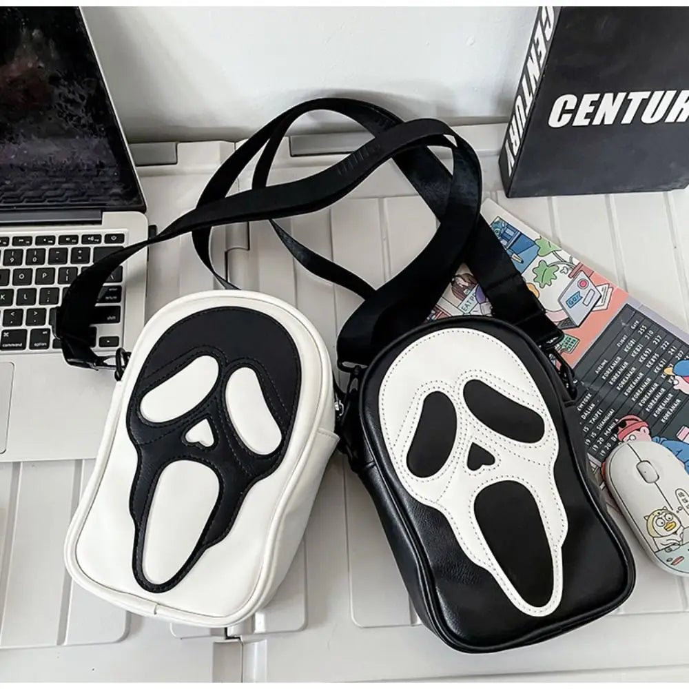 PU Leather Skull Messenger Bag Halloween Crossbody - Ageless Woman Wellness