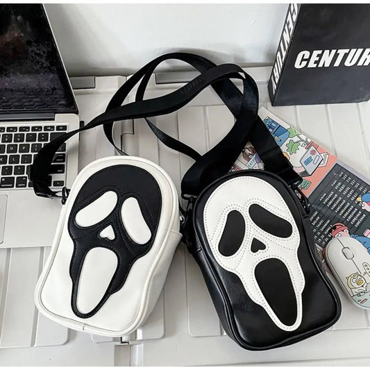 PU Leather Skull Messenger Bag Halloween Crossbody - Ageless Woman Wellness