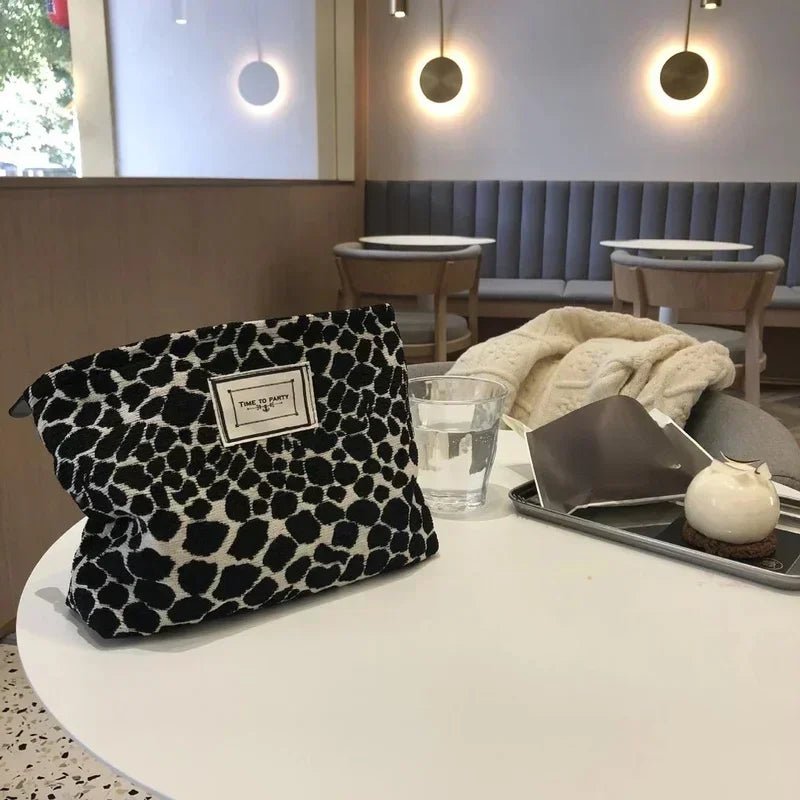 Fashion Women Leopard Cosmetic Bag Zipper Makeup Bag Pouch Canvas Lady Make Up Bag Travel Organizer Washing Makeup Beauty Case - Ageless Woman Wellness