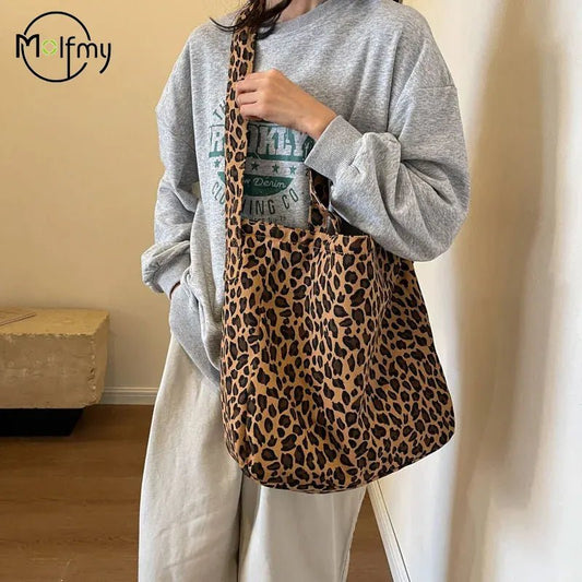 Leopard Tote Bag Large Capacity Crossbody Handbag Shopper Shoulder Bag - Ageless Woman Wellness