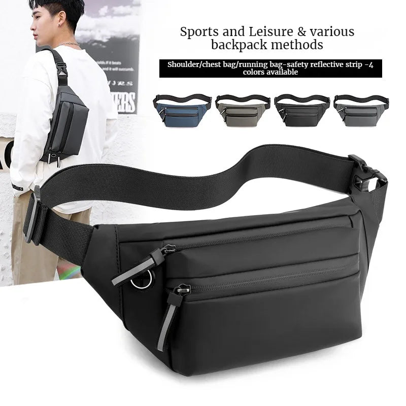 Men's Waterproof Belt Bag Chest Pack Waist Bag Outdoor Sports Fanny Pack Travel Shoulder Bag - Ageless Woman Wellness