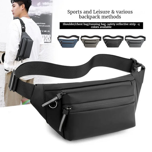 Men's Waterproof Belt Bag Chest Pack Waist Bag Outdoor Sports Fanny Pack Travel Shoulder Bag - Ageless Woman Wellness