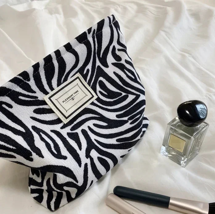 Lady Floral Corduroy Cosmetic Bag Women Handbags Purses Leopard&Plaid Makeup Organizer Storage Makeup Bag Girls Pencil Case Bags - Ageless Woman Wellness