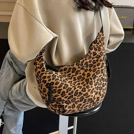 Leopard Print Crossbody Bags for Women Corduroy Casual Shoulder Tote Bags Ladies Sac A Main Femme Designer Luxury Handbags 2025 - Ageless Woman Wellness