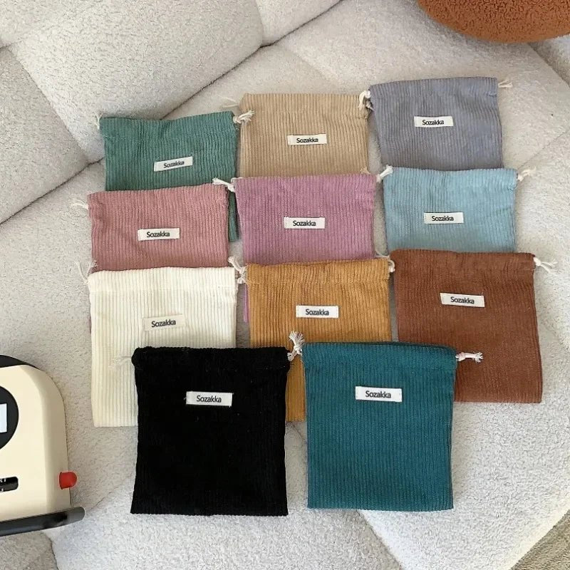1pcs Solid Color Drawstring Cosmetic Bag Travel Cosmetic Lipstick Candy Organizer Pouch Christmas Gift Packaging Bag Storage Bag - Ageless Woman Wellness
