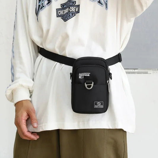 Men's Small Nylon Shoulder Bag - Durable, High Quality, Portable Messenger/Waist Bag - Ageless Woman Wellness