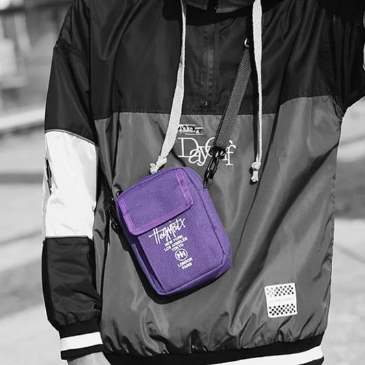 Men's Mini Sling Crossbody Phone Bag Canvas Messenger Chest Pack - Ageless Woman Wellness