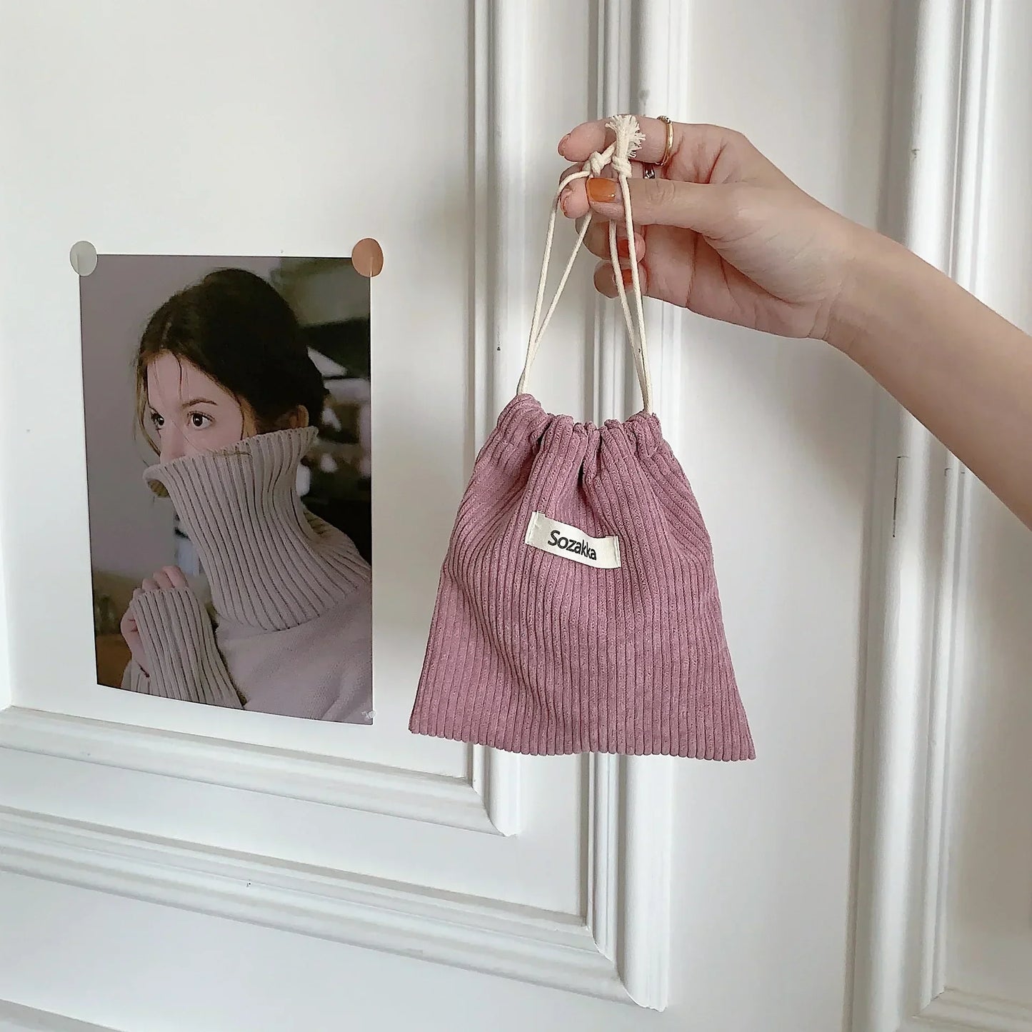 1pcs Solid Color Drawstring Cosmetic Bag Travel Cosmetic Lipstick Candy Organizer Pouch Christmas Gift Packaging Bag Storage Bag - Ageless Woman Wellness