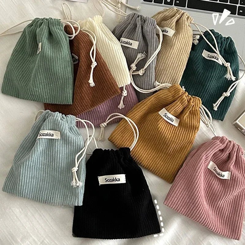 1pcs Solid Color Drawstring Cosmetic Bag Travel Cosmetic Lipstick Candy Organizer Pouch Christmas Gift Packaging Bag Storage Bag - Ageless Woman Wellness