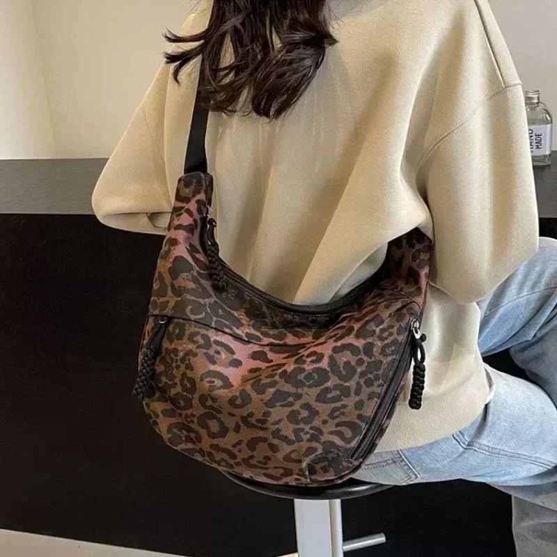 Leopard Print Crossbody Bags for Women Corduroy Casual Shoulder Tote Bags Ladies Sac A Main Femme Designer Luxury Handbags 2025 - Ageless Woman Wellness