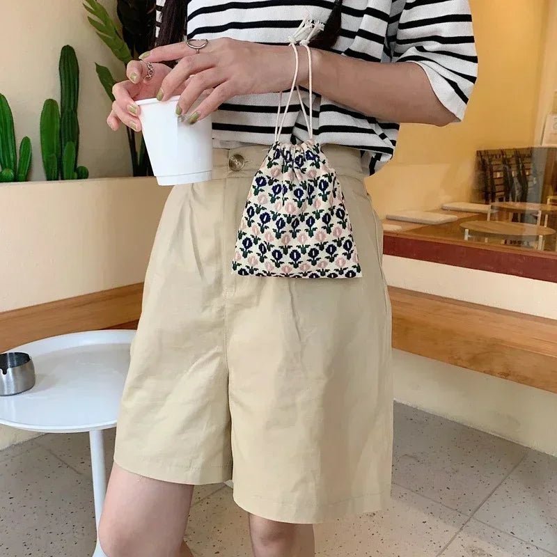 Corduroy Floral Storage Drawstring Bag Women Cosmetic Organizer Pouch Cute Makeup Bag Christmas Gift Candy Jewelry Organizer - Ageless Woman Wellness
