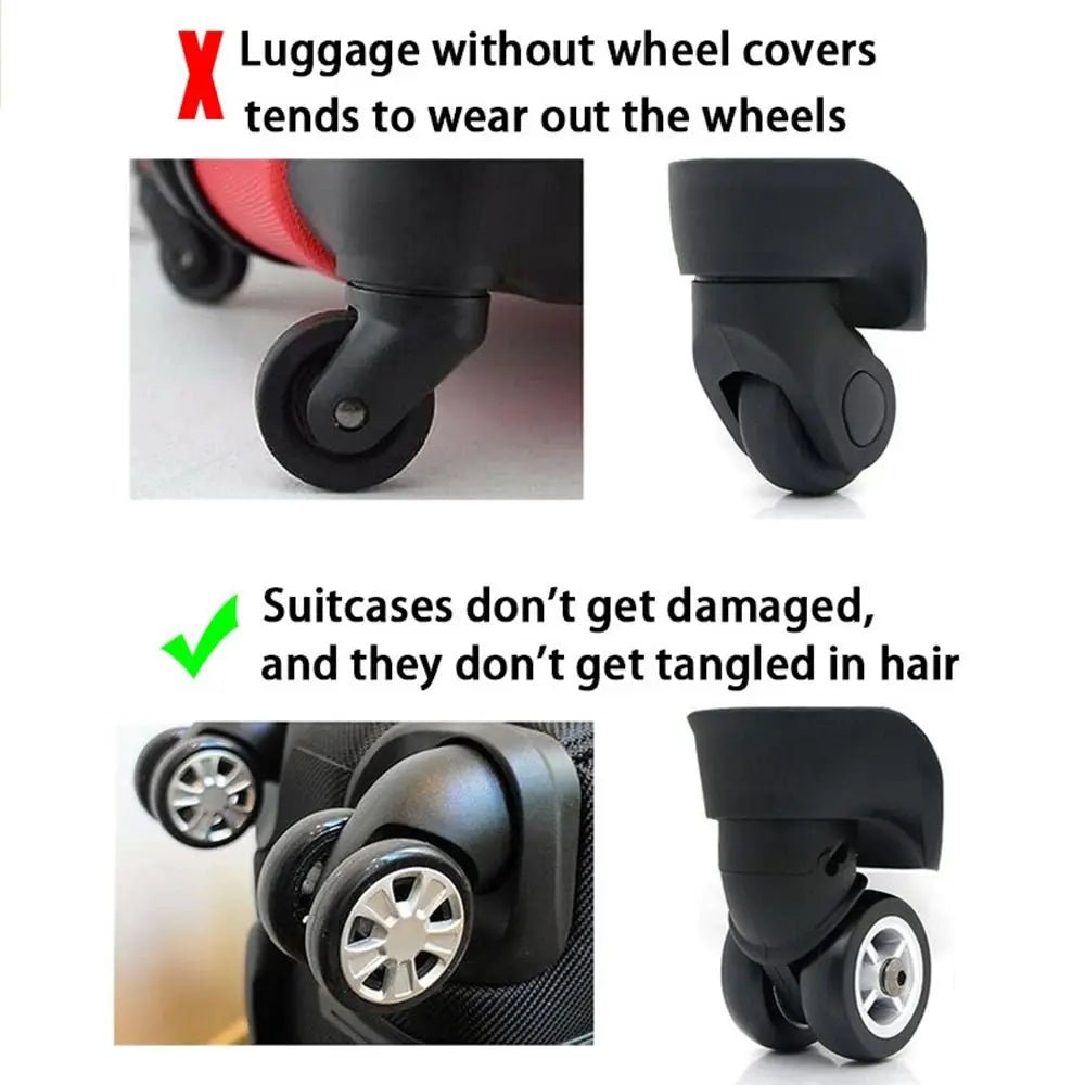 8PCS Travel Luggage Caster Shoes Silicone Suitcase Wheels Protection Cover with Silent Sound Reduce Noise Luggage Accessories - Ageless Woman Wellness