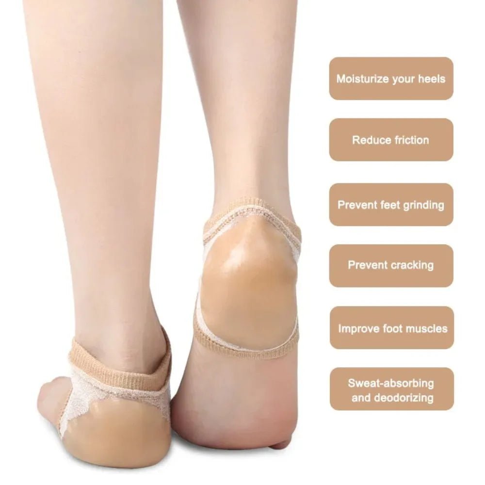 New Silicone Heel Protective Cover Anti - Crack Polyester Shoe Pads Pain Relief Skin Repair Silicone Heel Pads Unisex - Ageless Woman Wellness