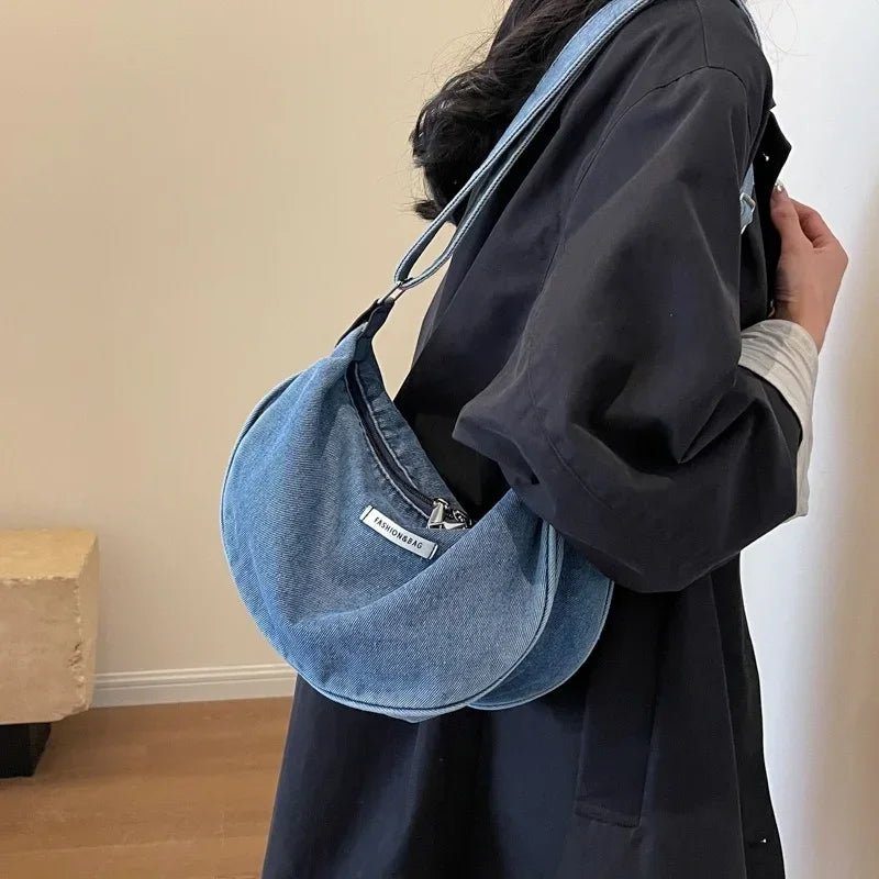 Women Denim Bag Large Capacity Strap Adjustable Crossbody Sling Bag Vintage Messenger Bags Casual Shopper Bags 2025 Shoulder Bag - Ageless Woman Wellness