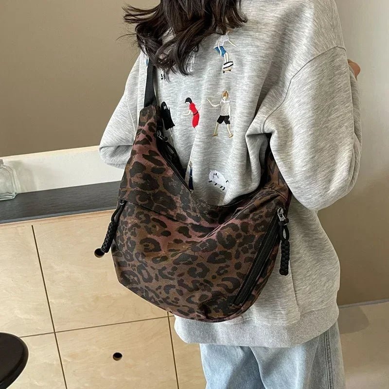 Leopard Print Crossbody Bags for Women Corduroy Casual Shoulder Tote Bags Ladies Sac A Main Femme Designer Luxury Handbags 2025 - Ageless Woman Wellness