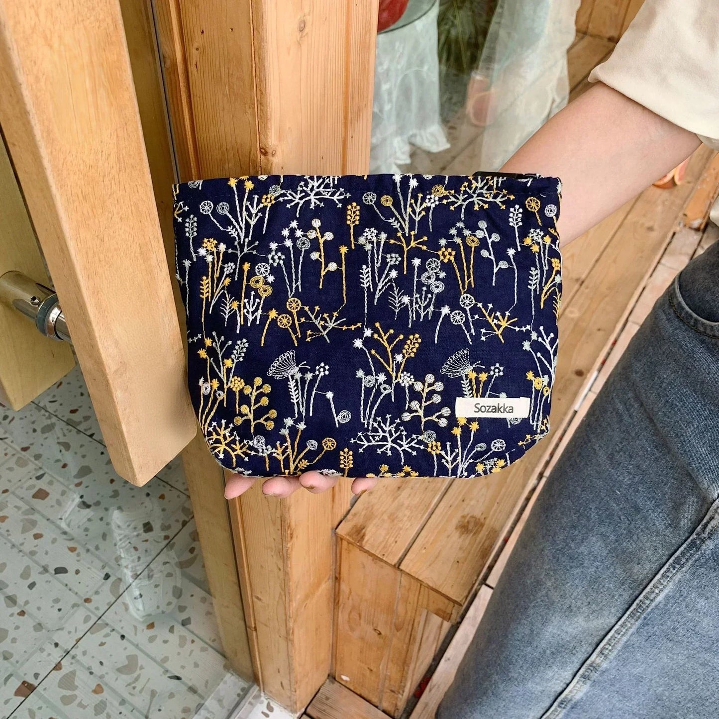 Large Women Leopard Cosmetic Bag Canvas Embroidery Zipper Make Up Bag Travel Washing Makeup Organizer Beauty Case - Ageless Woman Wellness