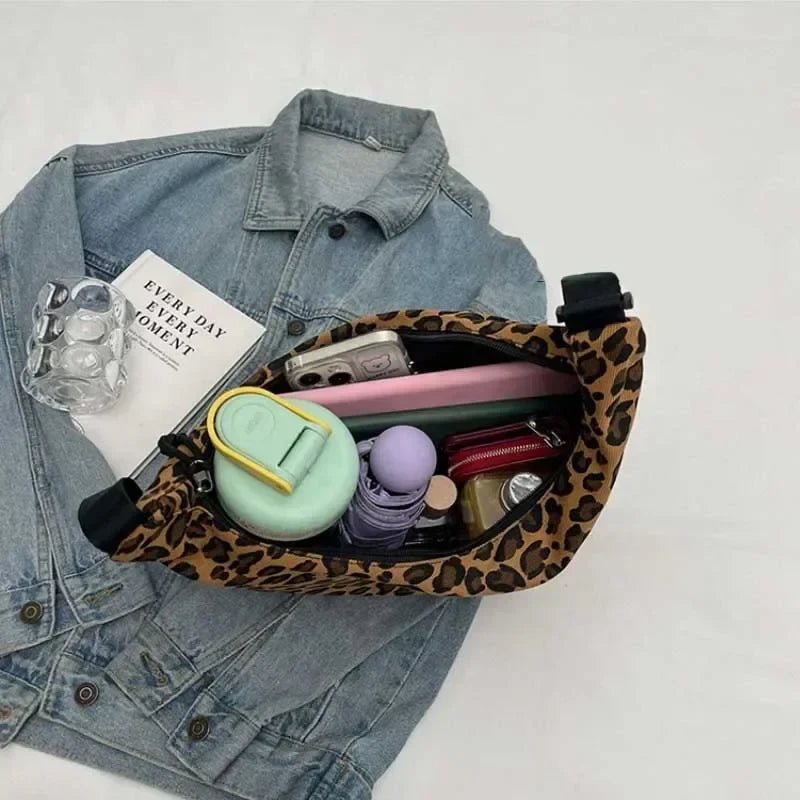 Leopard Print Crossbody Bags for Women Corduroy Casual Shoulder Tote Bags Ladies Sac A Main Femme Designer Luxury Handbags 2025 - Ageless Woman Wellness