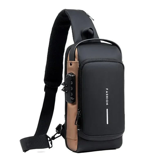 Men's Anti - Theft USB Charging Sling Bag - Ageless Woman Wellness