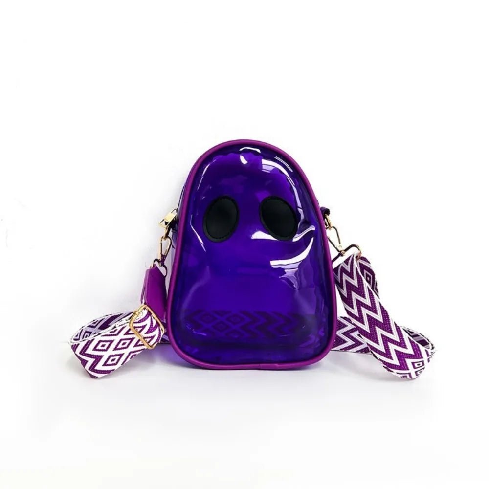 Clear PVC Ghost Shoulder Bag - Large Capacity Halloween Crossbody - Ageless Woman Wellness