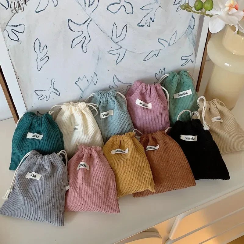 1pcs Solid Color Drawstring Cosmetic Bag Travel Cosmetic Lipstick Candy Organizer Pouch Christmas Gift Packaging Bag Storage Bag - Ageless Woman Wellness