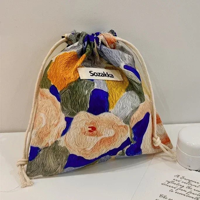 Leopard Print Drawstring Cosmetic Bags Fashion Girl Coin Bags Purse Keys Earphone Lipstick Toiletry Makeup Organizer Pocket Bags - Ageless Woman Wellness