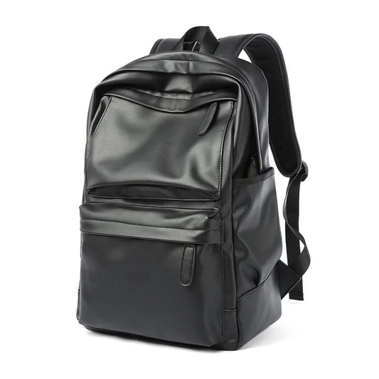 Men's Waterproof PU Leather 14" Laptop Backpack - Ageless Woman Wellness