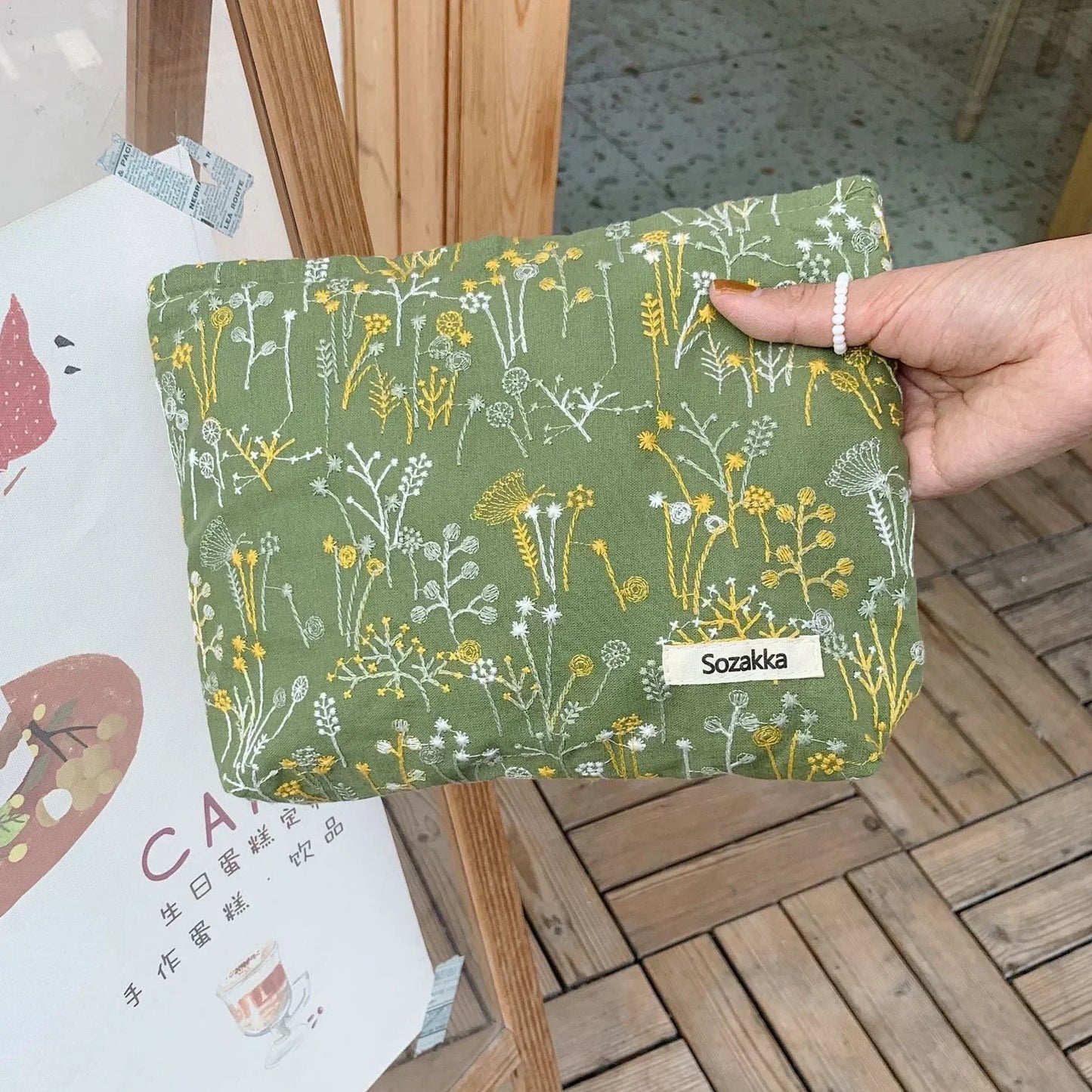 Large Women Leopard Cosmetic Bag Canvas Embroidery Zipper Make Up Bag Travel Washing Makeup Organizer Beauty Case - Ageless Woman Wellness