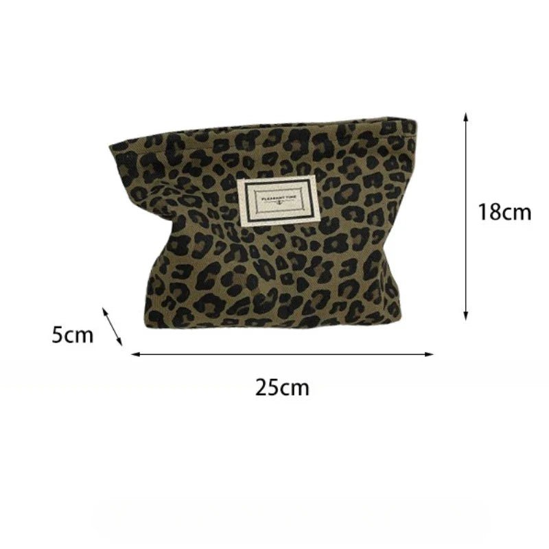 Fashion Leopard Print Makeup Bag Zipper Pouch Large Capacity Portable Toiletries Bag Cosmetic Bag for Women - Ageless Woman Wellness