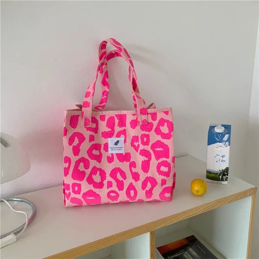 Pink Leopard Print Large Capacity Tote Bag - Ageless Woman Wellness