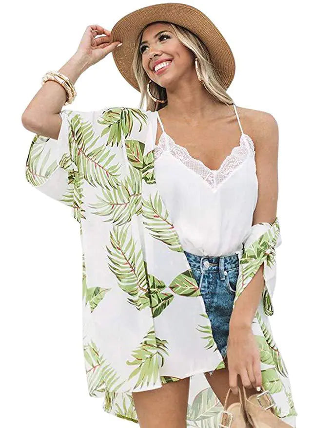 2020 Summer Fashion Print Kimono Beach Cover-Up