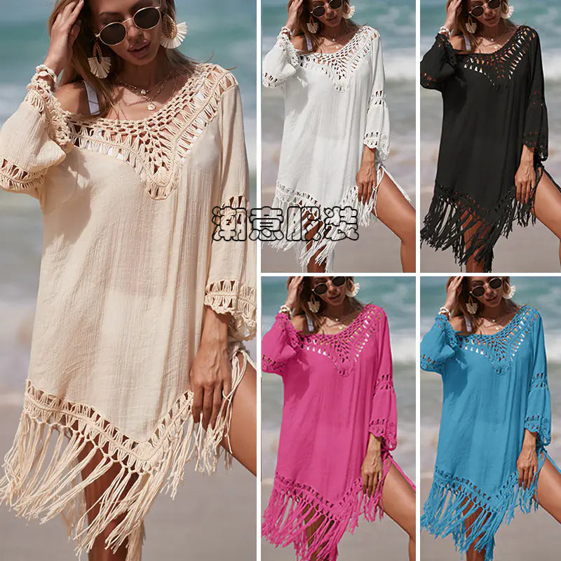 Color Block Sheer Long Sleeve Sun Protection Cover-Up