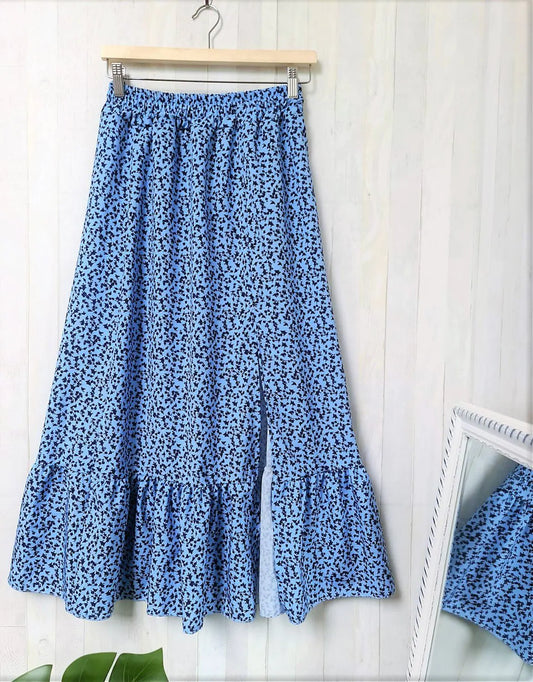 Floral Maxi Dress with Ruffled Elastic Waist Design