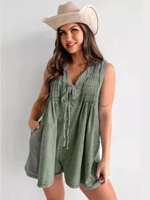 Denim Sleeveless Jumpsuit