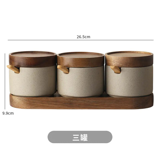 Japanese Ceramic Spice Jar Set for Home and Commercial Use