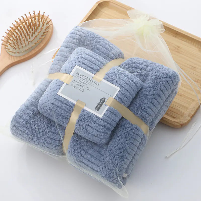 Coral Fleece Absorbent Towel Set