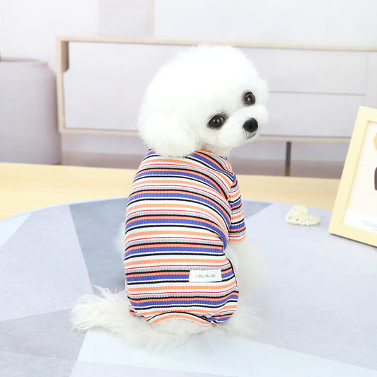 Pet Fashion Simple Striped Loungewear Outfit