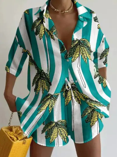 Summer Vacation Suit Casual 2-piece Set