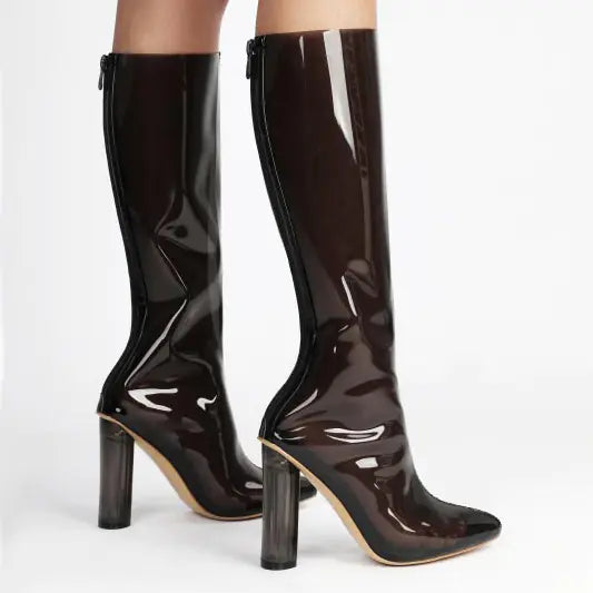 Plus Size Over The Knee Chunky Heel Platform Boots