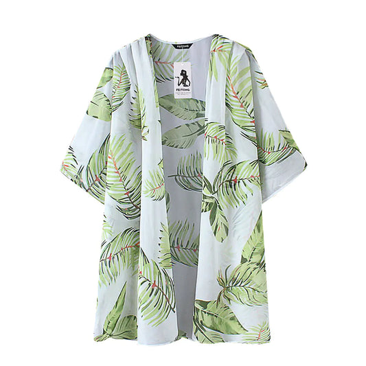 2020 Summer Fashion Print Kimono Beach Cover-Up