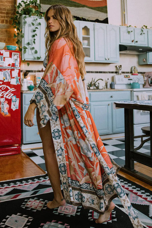 Floral Kimono Beach Cover-Up for Women