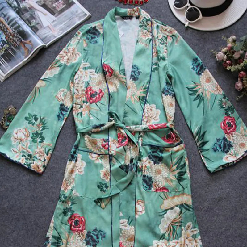 Floral Print Robe and Kimono Cardigan Jacket