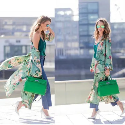 Floral Print Robe and Kimono Cardigan Jacket