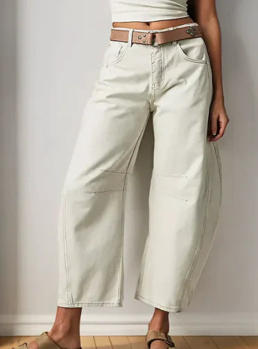 Agrona Chic Mid-Rise Barrel Jeans: Style & Comfort (One Piece)