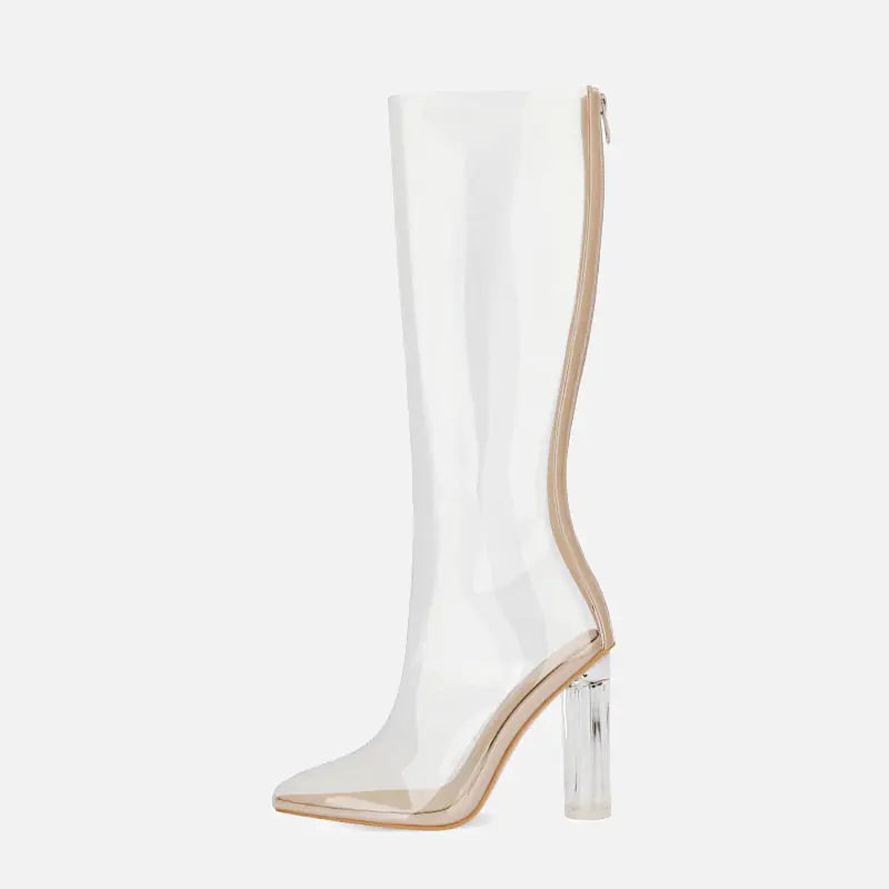 Plus Size Over The Knee Chunky Heel Platform Boots